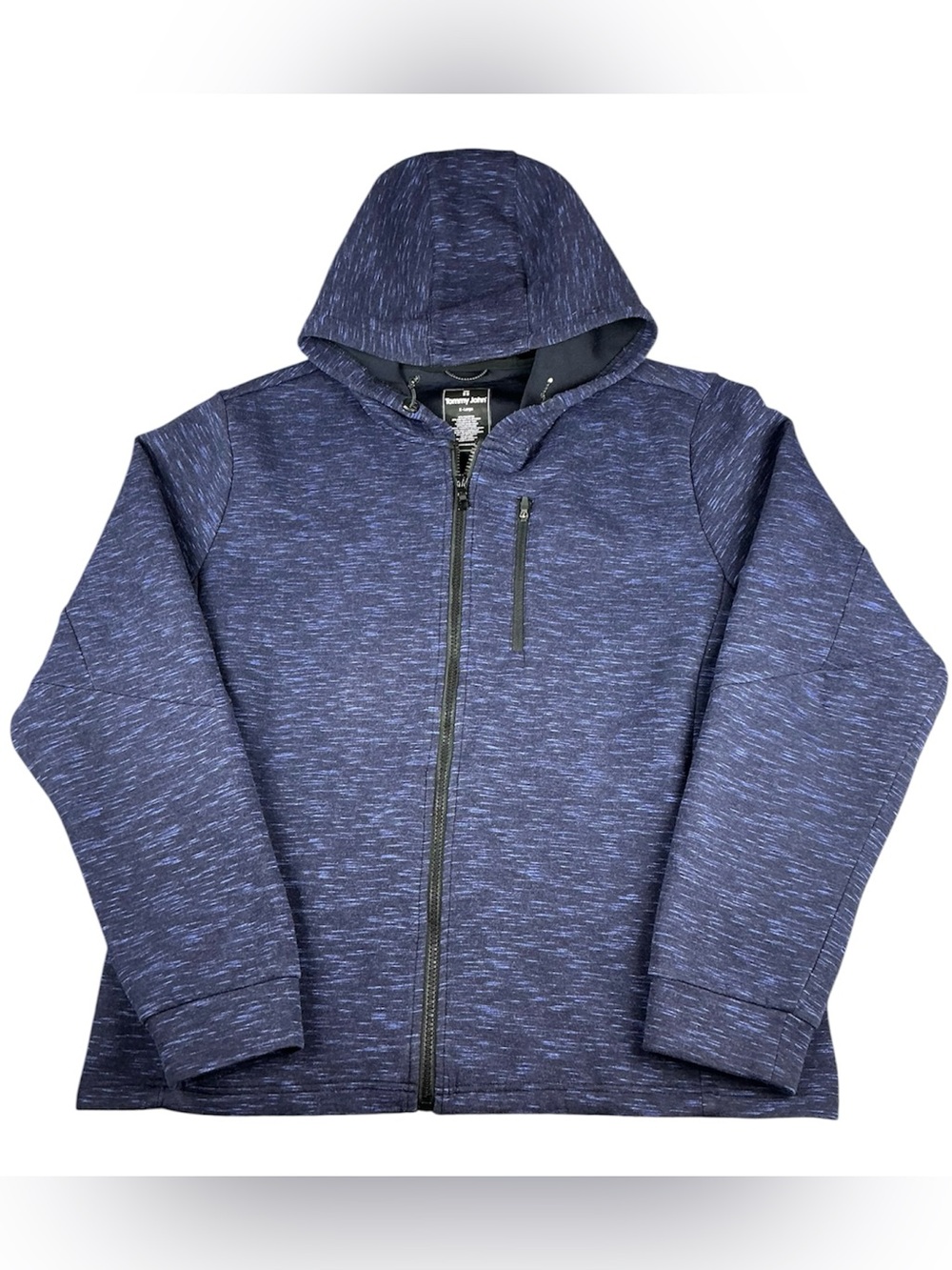 Tommy John Hoodie Mens XL Blue Space Heather Full Zip Sweatshirt Jacket Athletic